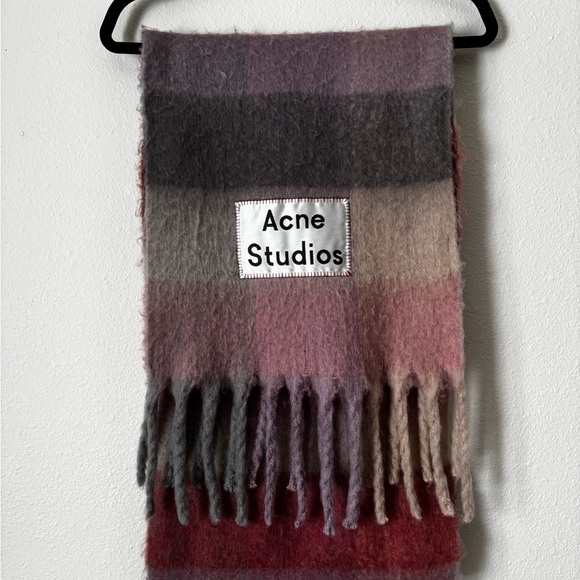 Acne Studios Pink and Gray Wool Scarf